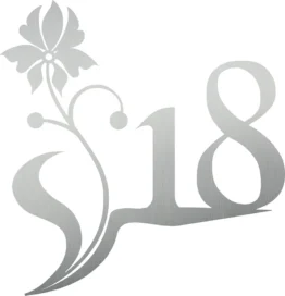 Elegante Edelstahlhausnummer - Design Blumenranke