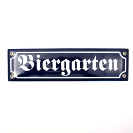 Emailleschild Biergarten - 30 x 8 cm