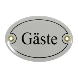 Emailletürschild Größe: 10,5 x 7,0 cm | Gäste