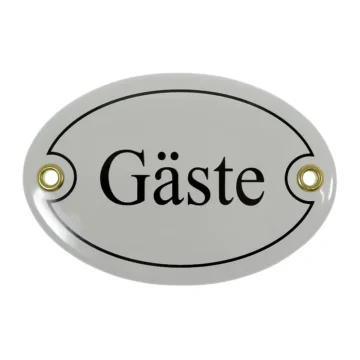 Emailletürschild Größe: 10,5 x 7,0 cm | Gäste