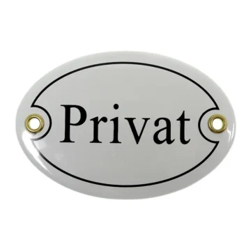 Emailletürschild Größe: 10,5 x 7,0 cm | Privat