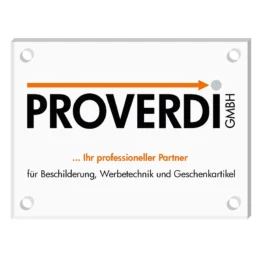 Firmenschild aus Acrylglas - bedruckt - Größe 200 x 150 mm [klein Querformat]