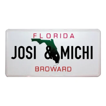 Florida Plate - Broward - mit Wunschtext in Folienschrift