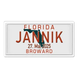 Florida USA - Autonummer mit Wunschtext bedruckt 30 x 15 cm