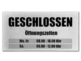 Geschlossen Schild - Türschild aus Aluminium für die Ladenbeschriftung