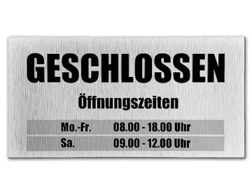 Geschlossen Schild - Türschild aus Aluminium für die Ladenbeschriftung