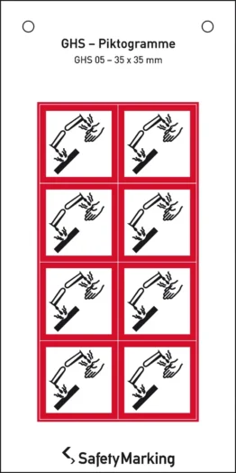 GHS-Gefahrenpiktogramm »Symbol 05: Ätzwirkung«