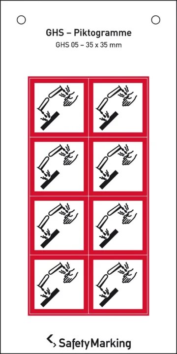 GHS-Gefahrenpiktogramm »Symbol 05: Ätzwirkung«