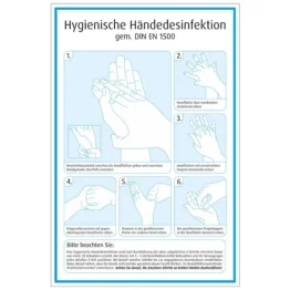 Händedesinfektionsplan Hygienische Händedesinfektion gem. DIN EN 1500 Hart-PVC