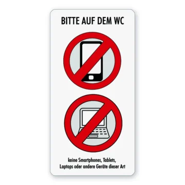 Handyverbotsschild aus Aluminium 15 x 30 cm