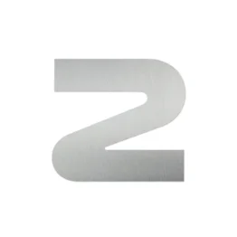 Hausnummer 2 aus Edelstahl - Design Space