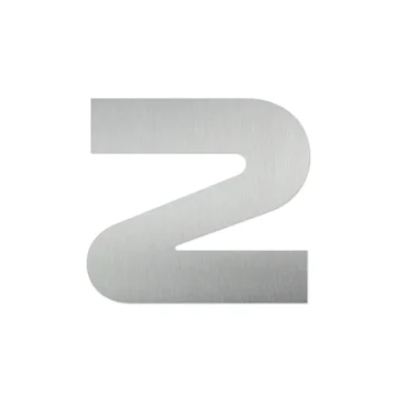Hausnummer 2 aus Edelstahl - Design Space