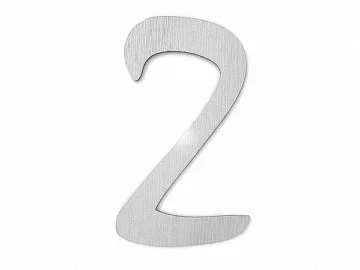 Hausnummer 2 - Schriftart Design aus Edelstahl - Staccato 18 cm