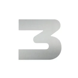 Hausnummer 3 aus Edelstahl - Design Space