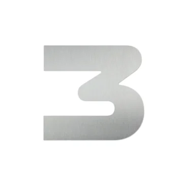 Hausnummer 3 aus Edelstahl - Design Space