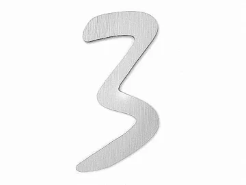Hausnummer 3 - Schriftart Design aus Edelstahl - Staccato 18 cm