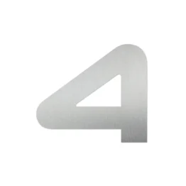 Hausnummer 4 aus Edelstahl - Design Space