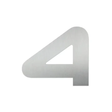 Hausnummer 4 aus Edelstahl - Design Space