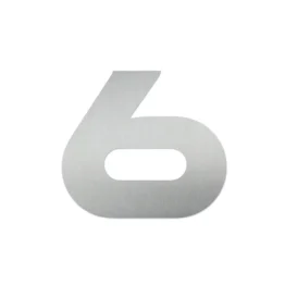 Hausnummer 6 aus Edelstahl - Design Space