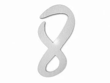 Hausnummer 8 - Schriftart Design aus Edelstahl - Staccato 18 cm