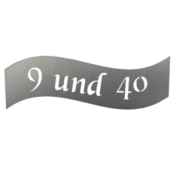 Hausnummer aus Edelstahl Motiv Welle