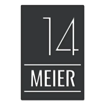 Hausnummer aus Edelstahl - Serie Modern Steel Design 1