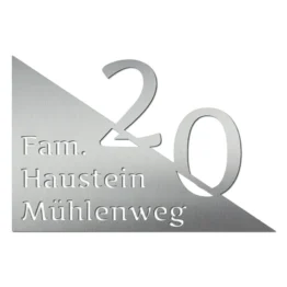 Hausnummer mit Name aus Edelstahl - Design Triangle