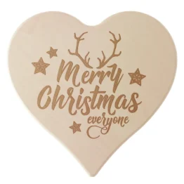Herz aus Holz mit Gravur 24 cm "Merry Christmas"