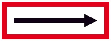 Hinweisschild für die Feuerwehr »----> (Richtungspfeil)«