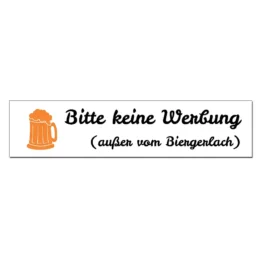 Hinweisschild - keine Werbung einwerfen 15 x 3,5 cm mit Wunschtext 15 x 3.5 cm