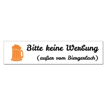 Hinweisschild - keine Werbung einwerfen 15 x 3,5 cm mit Wunschtext 15 x 3.5 cm