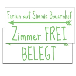 Hinweisschild Zimmer frei/belegt - 2er Set - Größe 30 x 15 cm Aluminium weiß