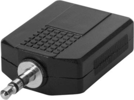 HQ-Power Jack-Anschluss - Klinke 3,5 mm Stecker auf 2 x Klinke 6,35 mm Buchse - Stereo