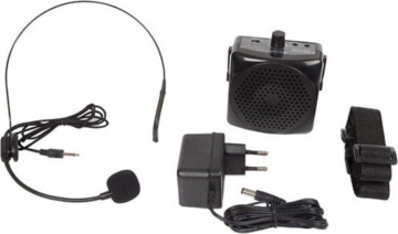 HQ-Power Tragbarer Sprachverstärker, mit Headset und Tragegurt, 5 W, schwarz