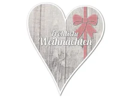 Hüttentraum Dekoherz Fröhliche Weihnachten mit Wunschtext - 18 cm Schleife