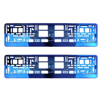 Kennzeichenhalter Chrom Blau - pro Paar