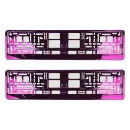 Kennzeichenhalter Chrom Pink - pro Paar