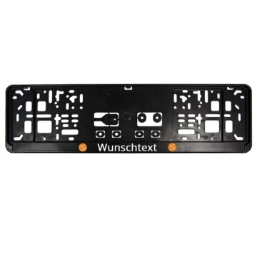 Kennzeichenhalter mit Wunschtext und Logo - Größe: 46 cm - pro Stück