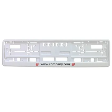 Kennzeichenhalter weiß mit Logo und Wunschtext bedrucken - Größe 52 cm - pro Stück