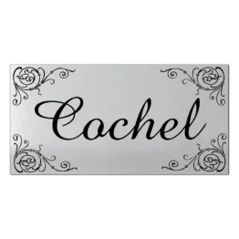 Klassisches Türschild aus Aluminium - Ornament - 20 x 10 cm
