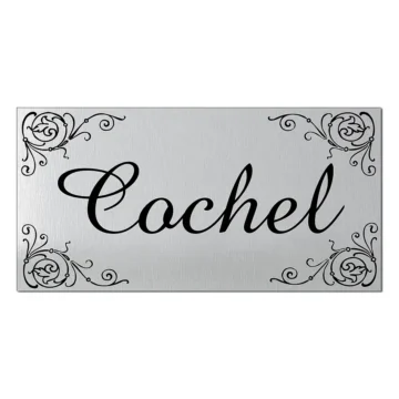 Klassisches Türschild aus Aluminium - Ornament - 20 x 10 cm