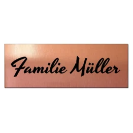 Kleines Namensschild mit Wunschtext und Symbol - - rosé/schwarz 10 x 3,5 cm