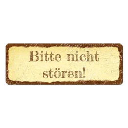 Kleines Namenssschild Shabby Look gelb 10 x 3.5 cm