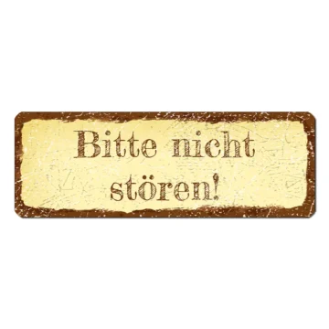 Kleines Namenssschild Shabby Look gelb 10 x 3.5 cm
