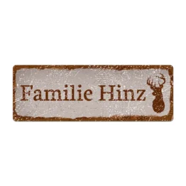 Kleines Namenssschild Vintage Look taupe 10 x 3.5 cm