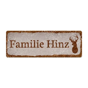 Kleines Namenssschild Vintage Look taupe 10 x 3.5 cm