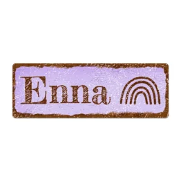 Kleines Namenssschild Vintage Look violett 10 x 3.5 cm