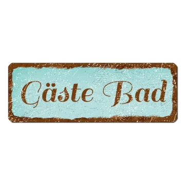 kleines Türschild Vintage türkis 10 x 3.5 cm