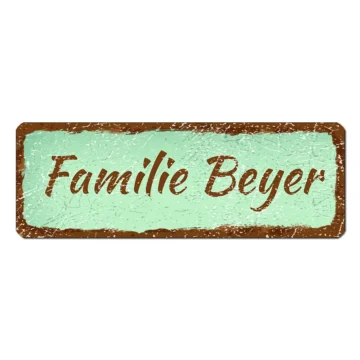 kleines Vintageschild mint 10 x 3.5 cm