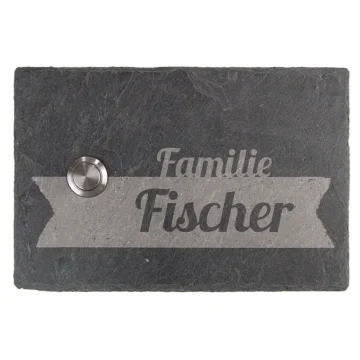 Klingel aus Schiefer 15 x 10 cm - Design Banner